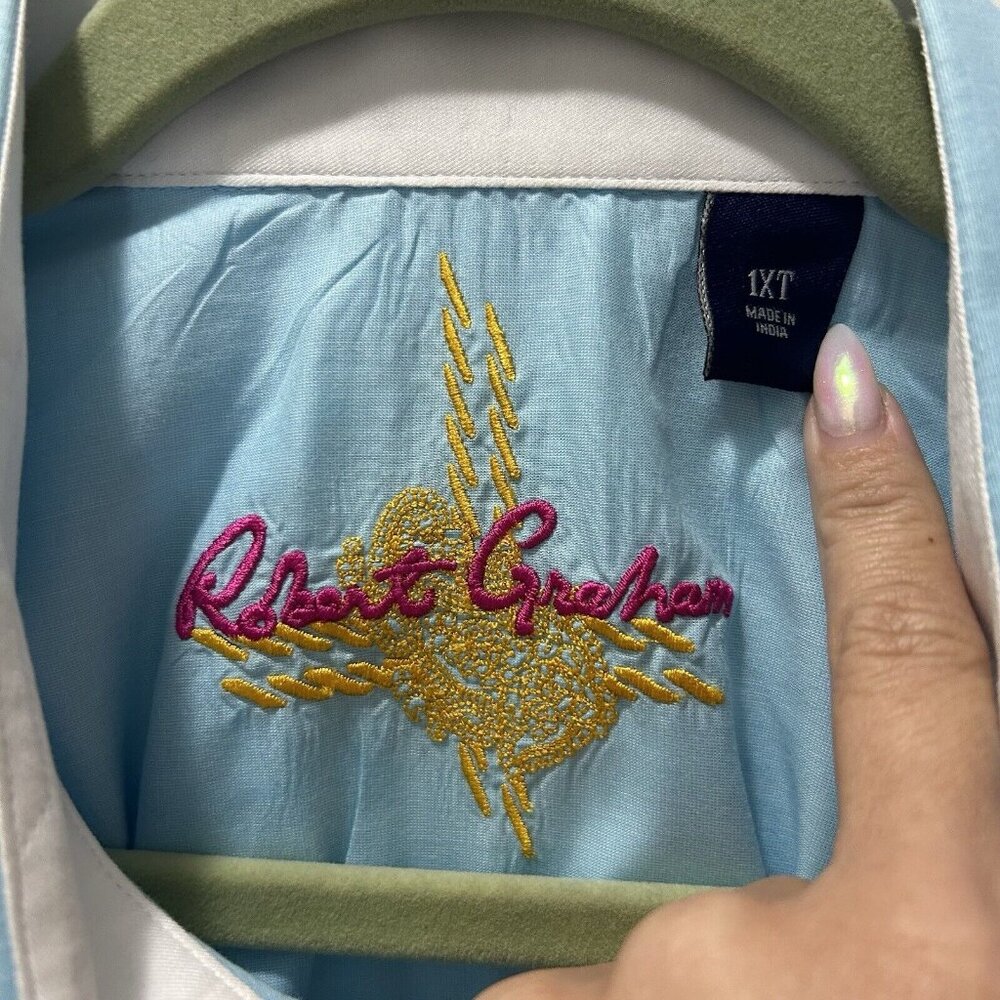 Robert Graham 1xt Solid Light Blue Button Down Lo… - image 3